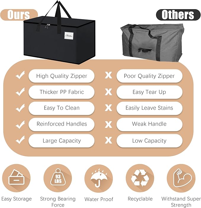 NATURELUX Heavy Duty Moving Bags - Extra Large Packing Bags and Storage Totes, Collapsible and Foldable Option for Moving and Storage, Multicolored, 125 L - 6 Pack