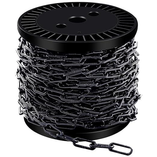 100 ft 1/12" Metal Hanging Chains Fixture Chain Decorative Chain Light Duty Chain Utility Chains for Hanging Plants, Basket, Light Fixture, Chandelier, Lamp (2mm 100ft)