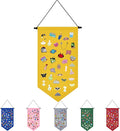 Winmany Wall Hanging Brooch Jewelry Storage Case Canvas Display Stand Enamel Pin Display Banner Holder Earrings Necklace Glitter Pin Collection Organizer (Yellow)