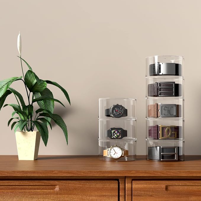 NIUBEE Belt Organizer, Acrylic 10 Layers Belt Case Storage Holder and Display for Accessories like Jewelry,Watch,Bracelets