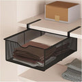 Pull Out Cabinet Storage Basket,Stackable Detachable Baskets Closet Organiser,Easy Pull Out Drawer Dividers for Closet,for Kitchen Office Wardrobes Cupboard Storage(Black,37x22x12.5cm)