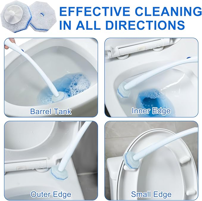 120 Count Toilet Brush Head Refills for Clorox Toilet Cleaning System | Upgrade Fiber Cleaner Heads for Clorox Toilet Closestool .(not included brush rod)
