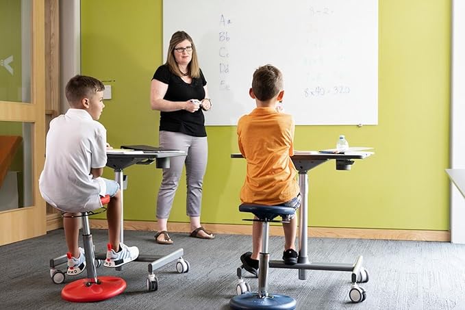 KORE DESIGN Adjustable Wobble Stool Chair, Girls/Boys Kid Desk Stools, Ergonomic Small Office Chairs, Flexible Seating, Active Kids, ADD/ADHD, Classroom, Home, Age 6-11, Standard (14-19in) Sand Dollar