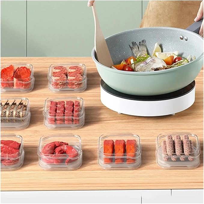 Food Storage Container Fresh Frozen Meat Preservation Box Refrigerator Food Retain Freshness Transparent Storage Jar Home Kitchen Vegetable Storage Organizer(Clear-350ml,1-Tier_1PCS)