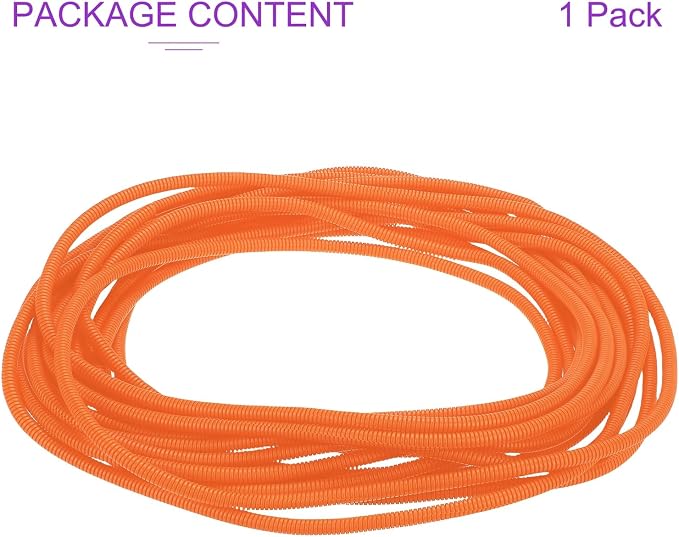 DMiotech 50ft Wire Loom Split Tubing 1/4 Inch(6.4mm) ID, Cord Protectors from Pet Flexible Conduit Cable Management for Office Home Garden, Orange