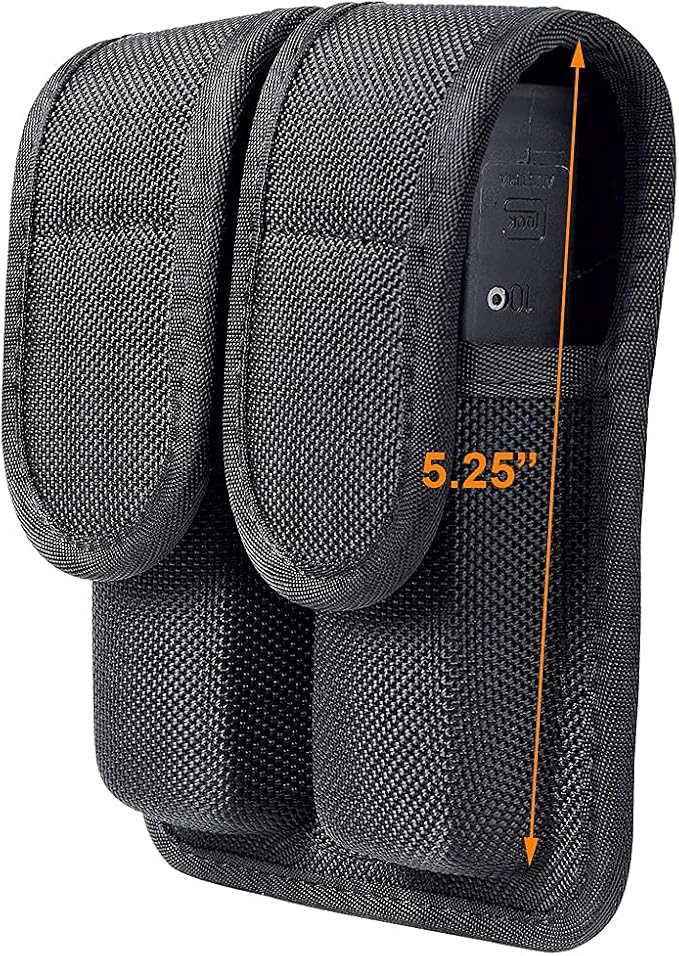 Molded Double Mag Pouch Holster with Double and Single Stack Magazines .380, 9mm & 40 Cal for S&W M&P Ruger Glock Walther H&K