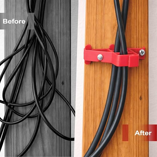 200 Pack Multi-Cable Staples with Steel Nails, Red Electrical Wire Stackers | Cable Stacker Clips for Organizing Multiple Electrical Wires NM Cable Coaxial and Data Lines on Wood Framing for Neat Routing