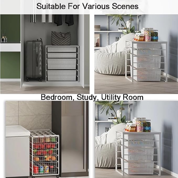Compact Hanging Pullout Drawer Basket,Pull Out Drawer Organizer Containers Storage Bin,for Home Office Bedroom Laundry Room(Style1)