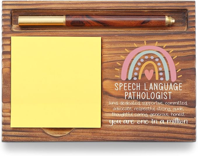 Speech Language Pathologist Appreciation Gift Sticky Note Holder, Thank You Graduation Gift for Speech Pathologist Therapy Self-Stick Note Pad Holders TZP60