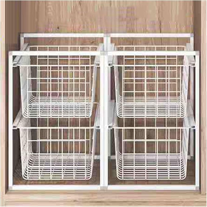 Compact Hanging Pullout Drawer Basket, Stackable Shelf Baskets Organizer,Shelf Steel Wire Pullout Hamperfor Kitchen,Pantry,Wardrobe(450x370x550mm)