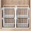 Compact Hanging Pullout Drawer Basket, Stackable Shelf Baskets Organizer,Shelf Steel Wire Pullout Hamperfor Kitchen,Pantry,Wardrobe(450x370x500mm)