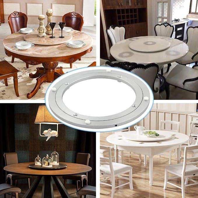 Aluminum Heavy Duty Lazy Susan Rotating Turntable Bearing Swivel Plate Hardware for Dining-Table (24 inch (12mm))
