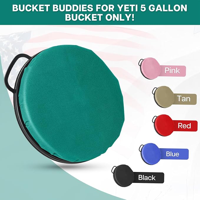 5 Gallon Bucket Seat for YETI Bucket Only, 360-Degree Swivel Bucket Lid Seat, Bucket Lid Cushion 5 Gallon for Fishing, Hunting, Tool Organizer, Car Washing, Gardening, Baseball