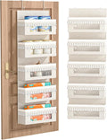 Aokeyee 5 Tier Over Door Organizer Nursery with Tassels and Clear Window | Boho Door Organizer Hanging, 65lb Behind The Door Storage for Bedroom Bathroom