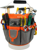 MELOTOUGH Bucket Idea Bucket Tool Organizer With 35 Pockets Fits to 3.5-5 Gallon Bucket (Orange) …