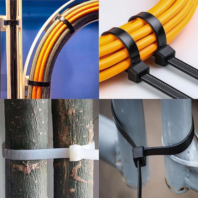 Superun Heavy Duty Zip Ties 20 Inch, Strong Large White Zip Ties 120 Lbs Tensile Strength Selflocking Wire Ties (Industrial Grade Cable Ties) Pack of 50 Clear | Self-locking,Width 0.3",Max Bundle Diameter 5.7",Industrial Grade,fireproof,Heavy duty,For ...