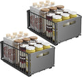 Pull-out Cabinet Organizer Storage Basket Large Capacity Strong Load-Bearing Easy Installation No Drill Slide-Out Drawers Storage Racks (2pc Large)