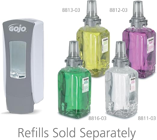 GOJO ADX-12 Push-Style Foam Hand Soap Dispenser, Gray, for 1250 mL GOJO ADX-12 Foam Hand Soap Refills (Pack of 1) – 8884-06
