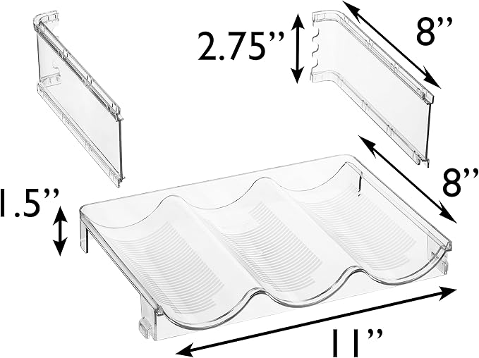 ClearSpace Water Bottle Organizer for Cabinet – Stackable Water Bottle Holder for Cabinet or Wine Rack for Home Organization Storage – Drink Organizer for Fridge, Kitchen Organization, 4 Pack