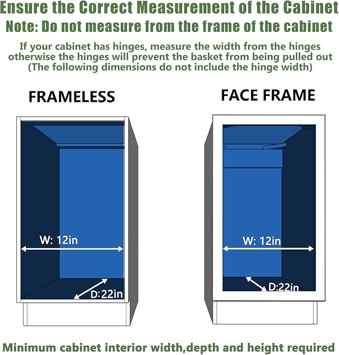 LOVMOR Pull Out Cabinet Organizer 11½" W x 21½" D, Kitchen Cabinet Pull Out Shelves Slide Out Storage