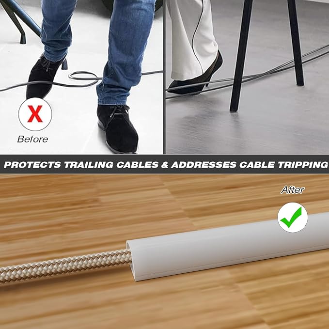 39" Silicone Cord Hider for Wall Mount TV, White Self-Adhesive Cable Hider | for 1 Cord(1/4" Diameter),Cable Management Under Desk,Cord Organizer,Cable Raceway Home & Office Trim,Cord Concealer Channel