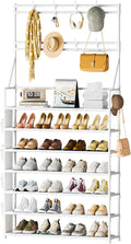 OYREL Shoe Rack 7 Tier Sturdy Shoe Racks Organizer for Closet | 28-35 Pairs Large Capacity Shoe Storage Rack with Multifunctional 5 Hooks and Side Pocket for Entrance Entryway