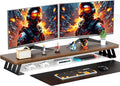 Dual Monitor Stand, 39 Inch Large Wood Monitor Stands for 2 Monitors