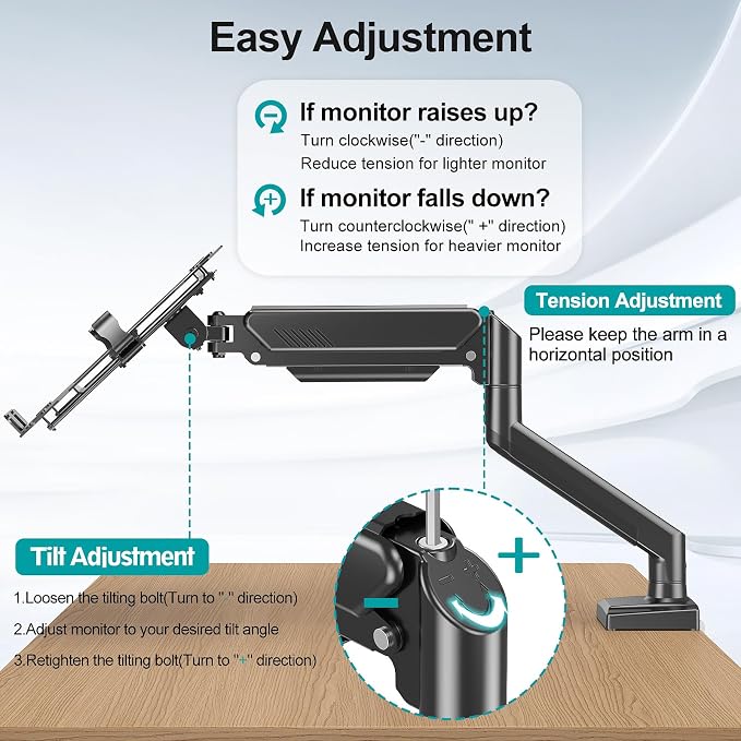 MOUNT PRO Laptop Arm Mount for Desk, 2 in 1 Function Monitor Laptop Stand, Fits Max 17" Notebook and 32" Computer Screen, Aluminum Single Monitor Holder with Adjustable Tray, Holds up to 22lbs