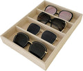 Velvet Sunglasses Organizer Tray 4 Slot, Stackable Eyewear & Glasses Display Case, Premium Beige Velvet, Scratch-Free Lining, Drawer Insert for Dressing Table Vanity Home Retail Trade Show