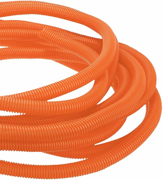 DMiotech 50ft Wire Loom Split Tubing 1 Inch(25.4mm) ID, Cord Protectors from Pet Flexible Conduit Cable Management for Office Home Garden, Orange