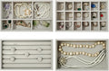 Stackable Jewelry Organizers and Storage with Velvet Jewelry Trays, Earring Organizer and Jewelry Drawer Organizer Inserts for Drawers