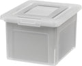 IRIS USA 35 Qt. Letter/Legal File Box with Latching Lid, Clear | Protect important documents, letter and legal files with secure storage for home offices, moving, and long-term organization