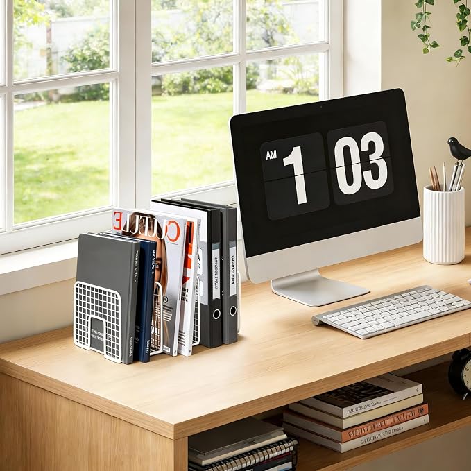 DAWASAPAT Vinyl Record Storage Holder Stand Vinyl Coated Metal Wire Rack Tabletop Magazine Holder Rack, Record Storage, Album Storage Rack Sorter Organizer for Home Office school