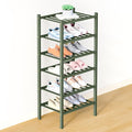 Smiry Bamboo Shoe Rack for Closet, 5 Tier Long Wooden Shoe Organizer, Stackable Wood Shoe Storage Shelf for Entryway, 14 Vertical Slats, 2+3 Stack Heavy-Duty Legs, 33.86"x11.02"x31.3", Walnut