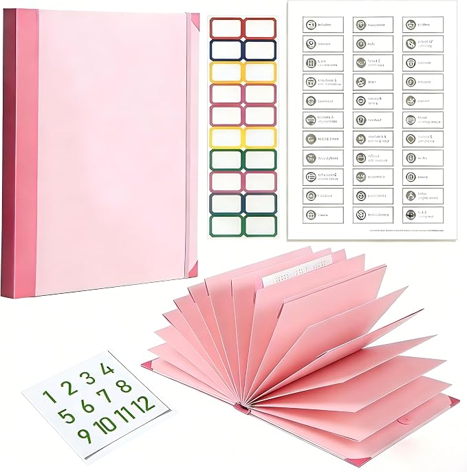 The Life Book Document Organizer Binder for Important Documents in Case I Die Binder End of Life Planning, Family Emergency Planner Organizer with Labels (Pink)