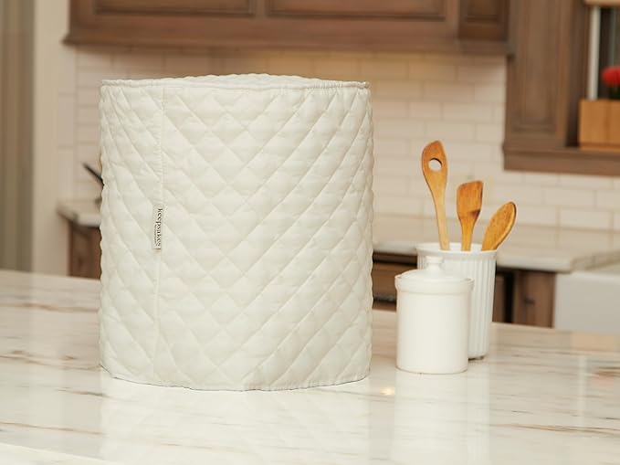 Covermates Keepsakes Blender Cover – Quilted Appliance Protector for Food Processors – Dust & Stain Resistant, Washable Slip‑On Design for Countertop Storage, Cream