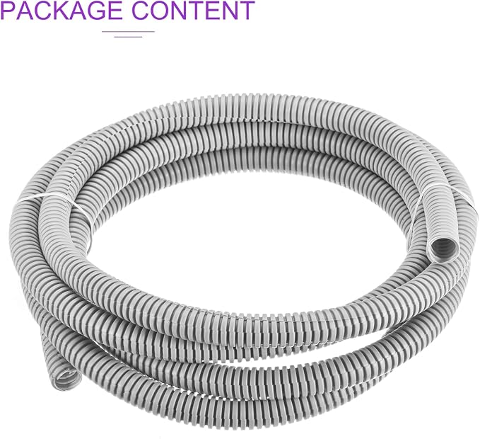 DMiotech 10ft Wire Loom Split Tubing 1/2 Inch(12.7 Mm) ID, Cord Protectors from Pet Flexible Conduit Cable Management for Office, Home, Garden, Gray