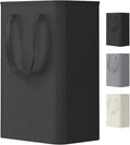 Lifewit Slim Laundry Hamper, Narrow Small Laundry Basket with Handle for Dirty Clothes, Collapsible Tall Thin Laundry Bin for Bathroom Bedroom Dorm College, 50L, Black