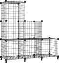 AWTATOS Wire Cube Storage, Closet Organizer, 6 Cube Storage Shelf, Black | Metal Cube Storage Shelves Bookshelf, Portable Closet Clothes Organizer, Wire Shelving for Bedroom, Home, Office