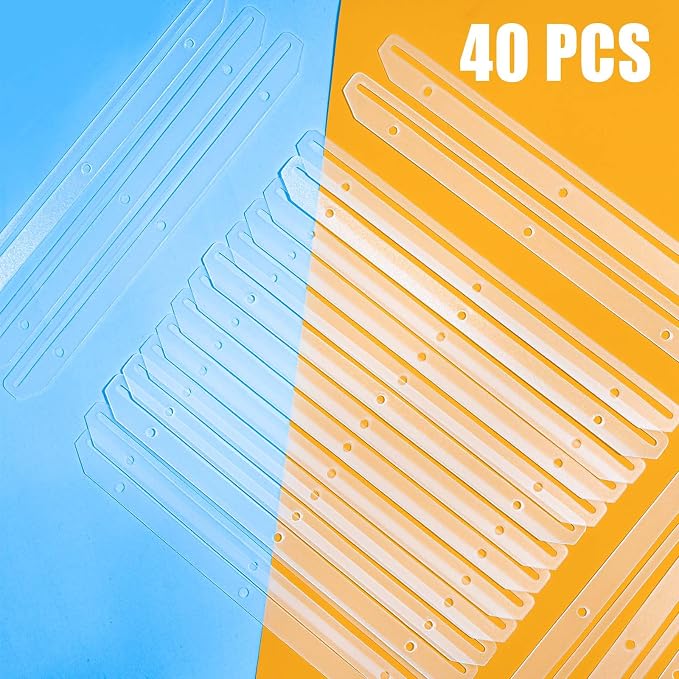 40Pcs 3 Hole Punched Magazine Holders, 3 Ring Binder Insert Strip, White | ‌Punch-Free for Magazines, Magazine Organizer