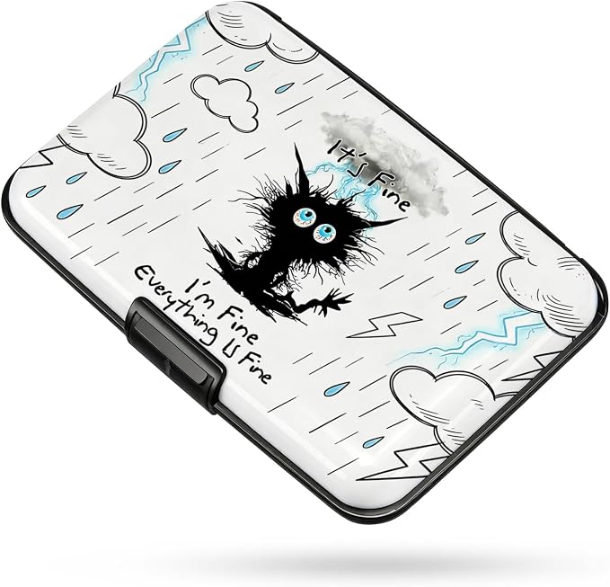 Credit Card Holder Explosive Black Cat Mini Aluminum Wallet | Women Men, Slim Design, RFID Blocking, Metal Business ID Case, Card Case