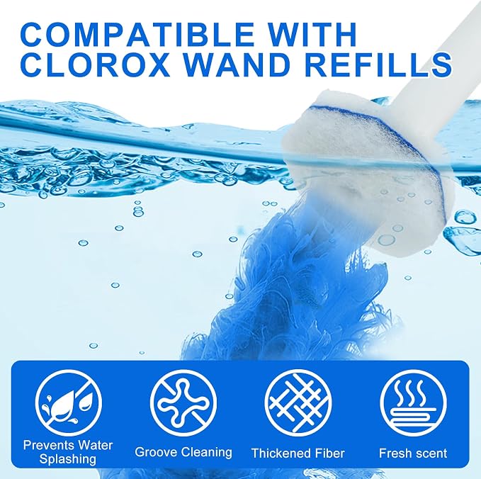 120 Count Toilet Brush Head Refills for Clorox Toilet Cleaning System | Upgrade Fiber Cleaner Heads for Clorox Toilet Closestool .(not included brush rod)