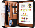ProCase Portfolio Business Padfolio Folder with Zipper -Tan | Conference Meeting Executive File Legal Document Organizer with Pockets Letter Size A11 Writing Pad Notepad Padfolio