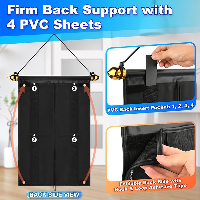 Cosmos Karate Belt Display Rack Holds 10 Belts, Taekwondo Belt Display Holder, Martial Arts Belt Organizer, Folding Design, Jiu Jitsu Belt Hanging Holder for Martial Arts Learners, Belt NOT Included