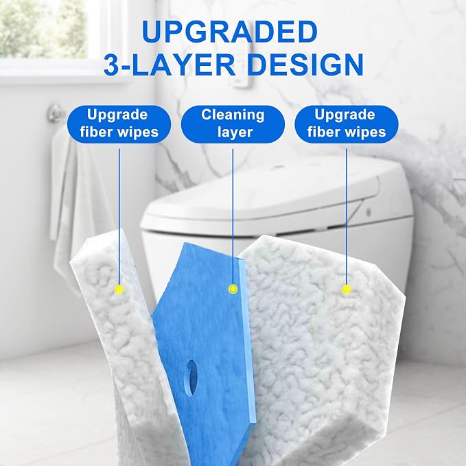 120 Count Toilet Brush Head Refills for Clorox Toilet Cleaning System | Upgrade Fiber Cleaner Heads for Clorox Toilet Closestool .(not included brush rod)