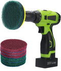 4 Inch Drill Powered Brush Tile Scrubber Scouring Pads Cleaning Kit | Pad Holder and Metal Shaft Included