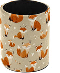 Faux Leather Pen Holder for Desk, Pencil Organizer Cute Fox Pen Cup Desk Decor Makeup Brush Holder Storage for Office Home