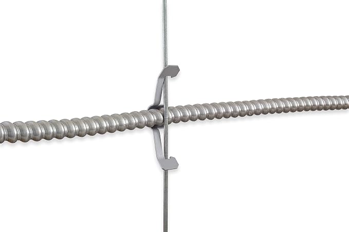 Conduit Cable Support Clip to Ceiling Wire, Threaded Rod & Flanges. Heavy Duty Spring Steel Clip / 100 Pack