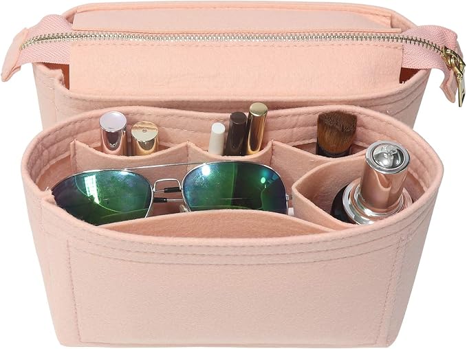 Bag Organizer, Bag Shaper Purse Insert Felt Organizer Fit in NeoNoe Noé and other Bucket Bags - pink