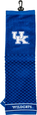 Team Golf NCAA Kentucky Wildcats Embroidered Golf Towel Embroidered Golf Towel, Checkered Scrubber Design, Embroidered Logo